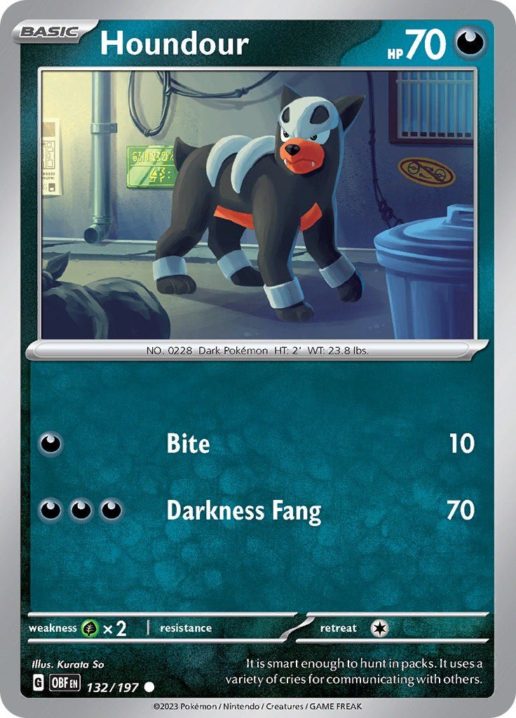 Houndour - 132/197 [OBF - 132/197] - Cartes Sportives Rive Sud