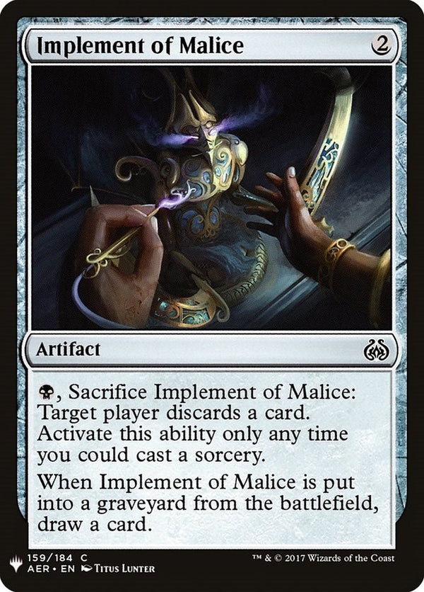 Implement of Malice [LIST - 159] - Cartes Sportives Rive Sud