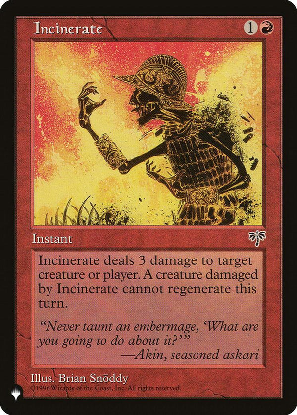 Incinerate - Cartes Sportives Rive Sud