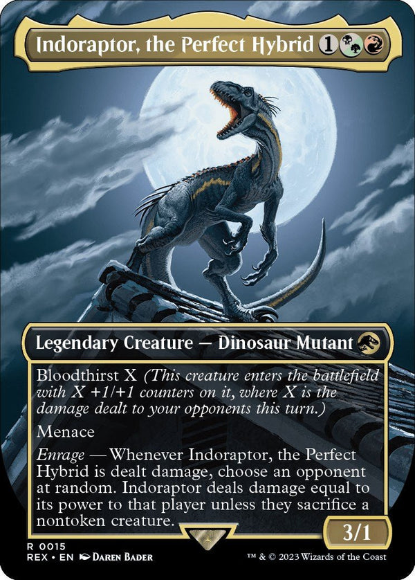 Indoraptor, the Perfect Hybrid (Borderless) [REX - 15] - Cartes Sportives Rive Sud