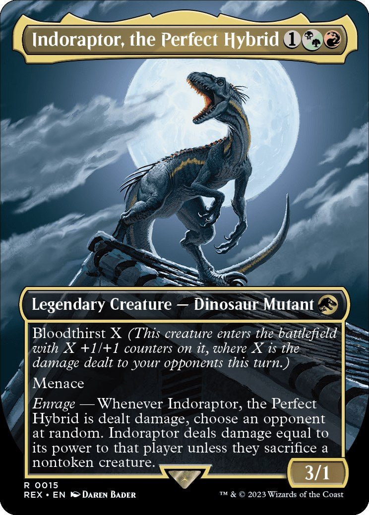 Indoraptor, the Perfect Hybrid (Borderless) [REX - 15] - Cartes Sportives Rive Sud