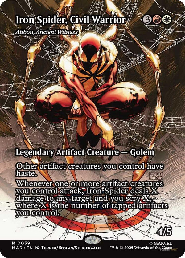 Iron Spider, Civil Warrior - Alibou, Ancient Witness (Borderless) [MAR - 39] - Cartes Sportives Rive Sud