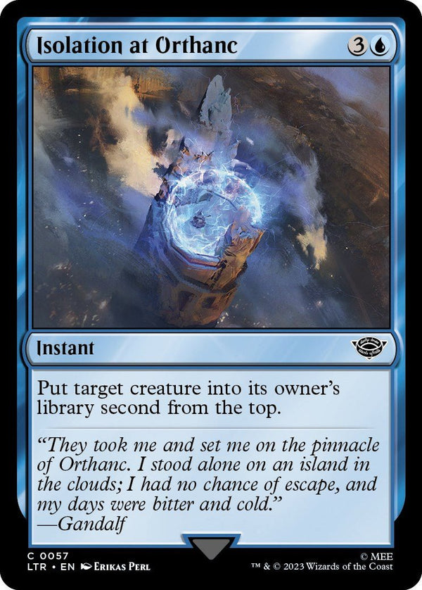 Isolation at Orthanc [LTR - 57] - Cartes Sportives Rive Sud