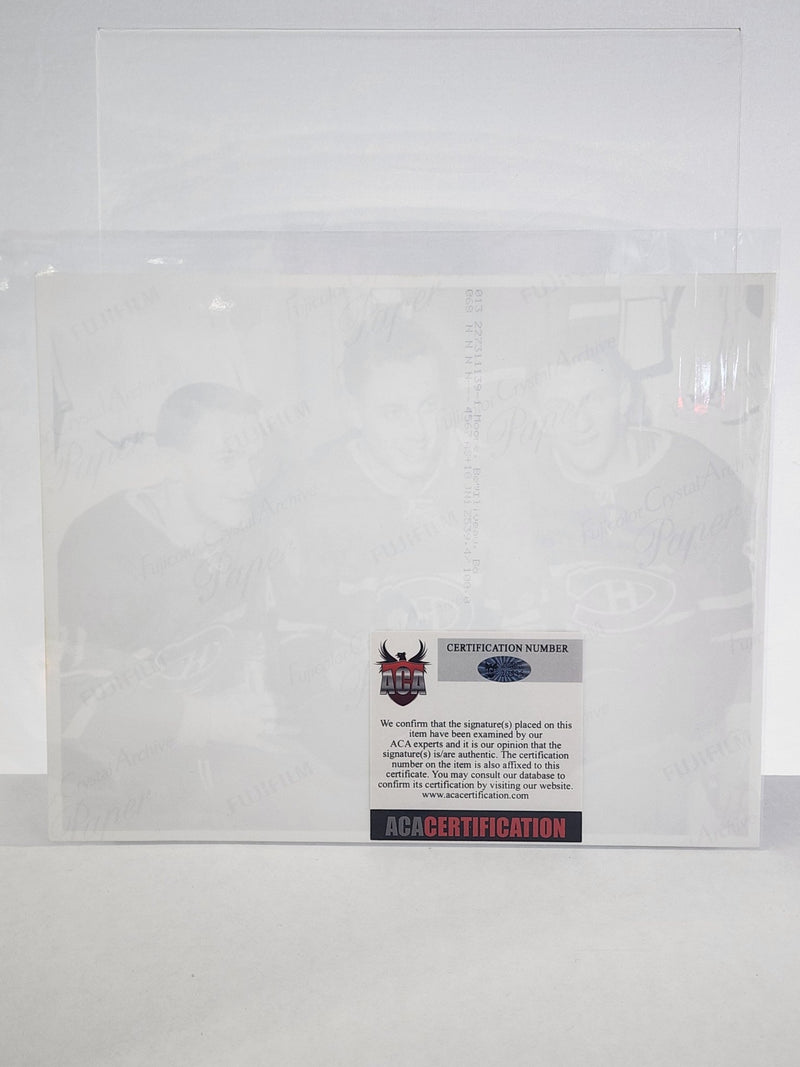 Jean Beliveau, Dickie Moore, Marcel Bonin Picture Autographed Authenticated 8X10 - Cartes Sportives Rive Sud