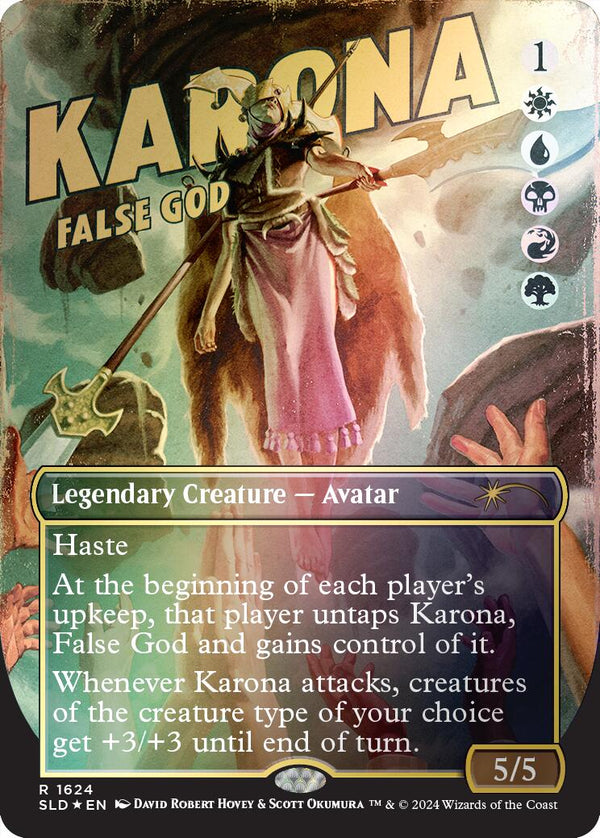 Karona, False God (Rainbow Foil) [SLD - 1624] - Cartes Sportives Rive Sud