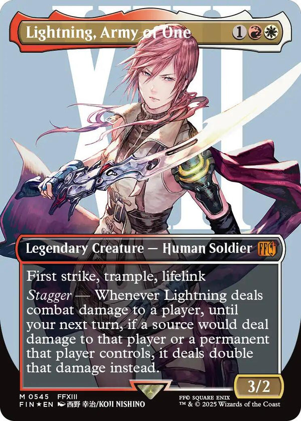 Lightning, Army of One (0545) (Borderless) (Surge Foil) [FIN - 545] - Cartes Sportives Rive Sud