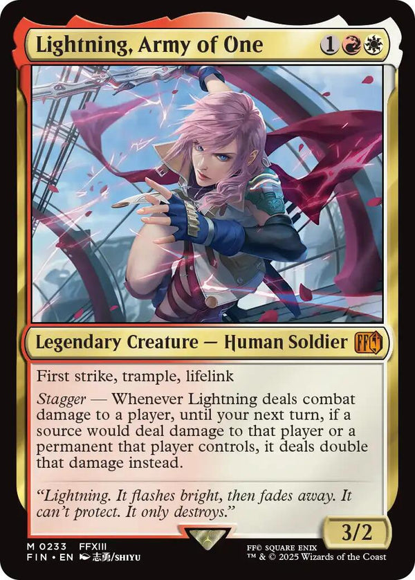 Lightning, Army of One [FIN - 233] - Cartes Sportives Rive Sud