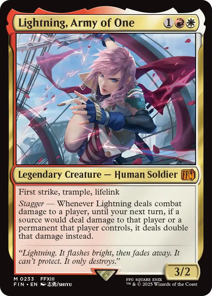 Lightning, Army of One [FIN - 233] - Cartes Sportives Rive Sud