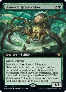 Llanowar Greenwidow (Extended Art) [DMU - 415] - Cartes Sportives Rive Sud