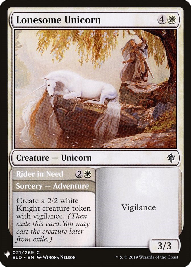 Lonesome Unicorn [LIST - 21] - Cartes Sportives Rive Sud