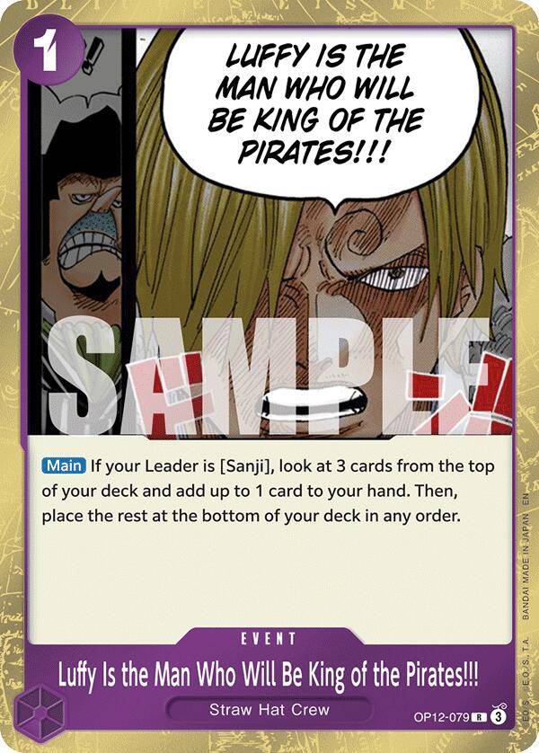 Luffy Is the Man Who Will Be King of the Pirates!!! [OP12 - OP12 - 079] - Cartes Sportives Rive Sud