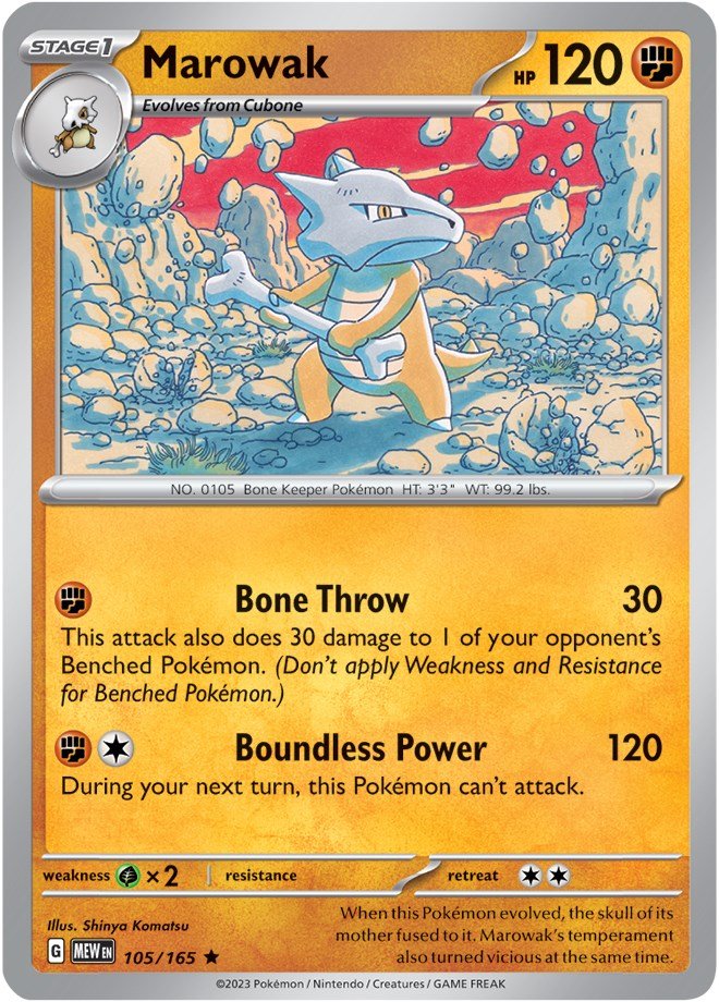 Marowak [MEW - 105/165] - Cartes Sportives Rive Sud