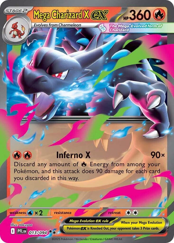 Mega Charizard X ex - 013/094 [PFL - 013/094] - Cartes Sportives Rive Sud