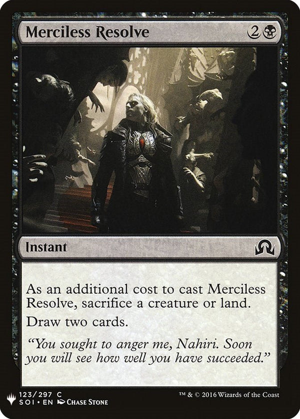 Merciless Resolve [LIST - 123] - Cartes Sportives Rive Sud