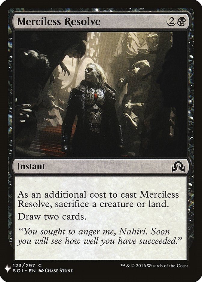 Merciless Resolve [LIST - 123] - Cartes Sportives Rive Sud