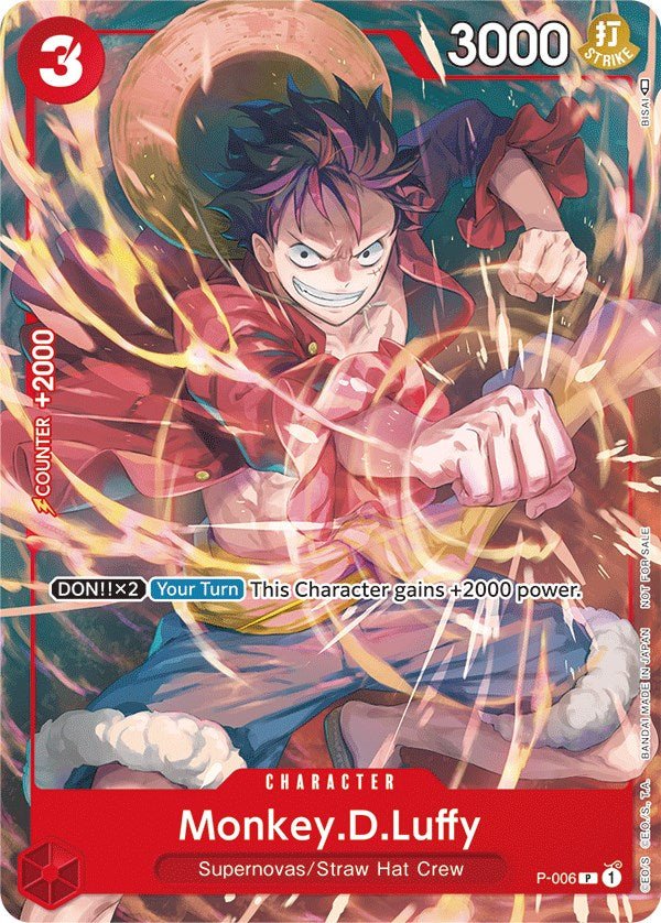 Monkey.D.Luffy - P - 006 (Tournament Pack Vol. 1) [OP - PR - P - 006] - Cartes Sportives Rive Sud