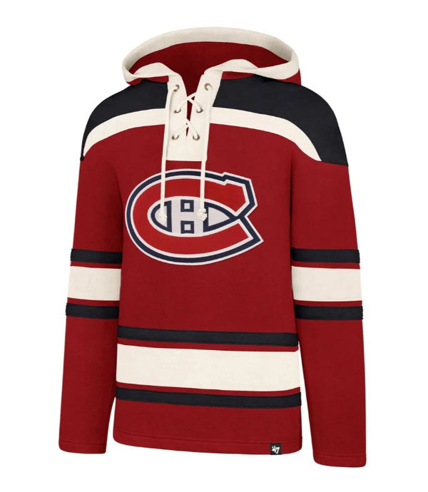 Montreal Canadiens 47Brand Retro Freeze Lacer Shirt Red - Cartes Sportives Rive Sud