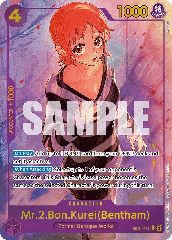 Mr.2.Bon.Kurei (Bentham) (Alternate Art) [EB - 01 - EB01 - 061] - Cartes Sportives Rive Sud