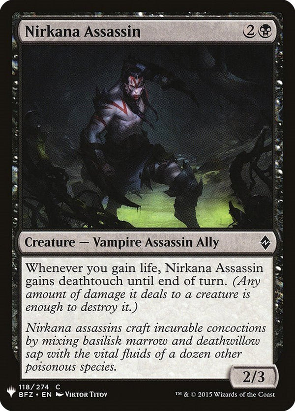 Nirkana Assassin [LIST - 118] - Cartes Sportives Rive Sud