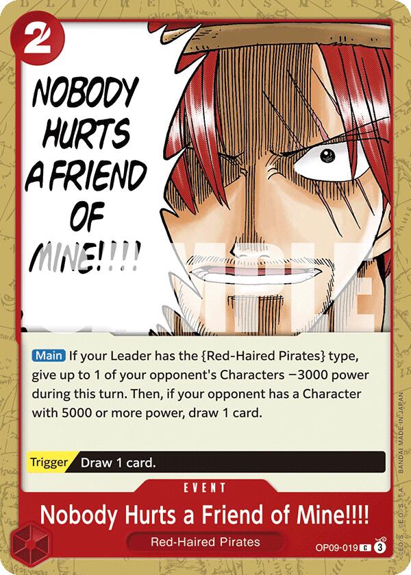 Nobody Hurts a Friend of Mine!!!! [OP09 - OP09 - 019] - Cartes Sportives Rive Sud
