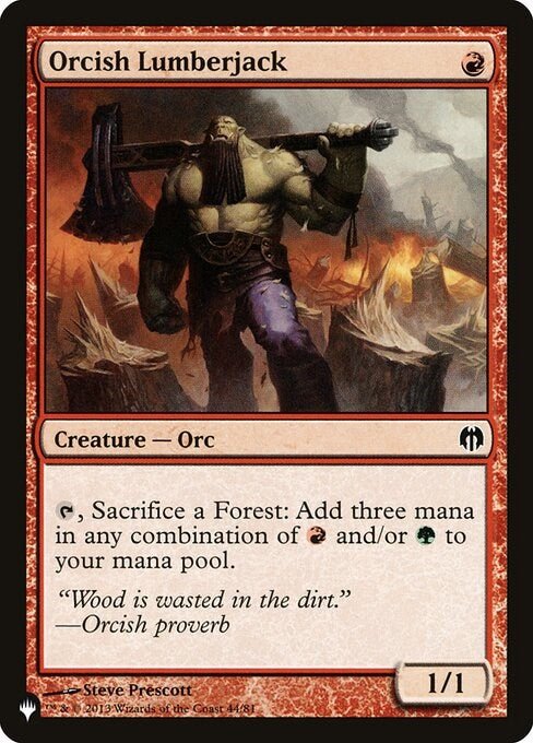 Orcish Lumberjack [LIST - 44/81] - Cartes Sportives Rive Sud