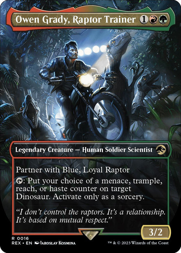 Owen Grady, Raptor Trainer (Borderless) [REX - 16] - Cartes Sportives Rive Sud