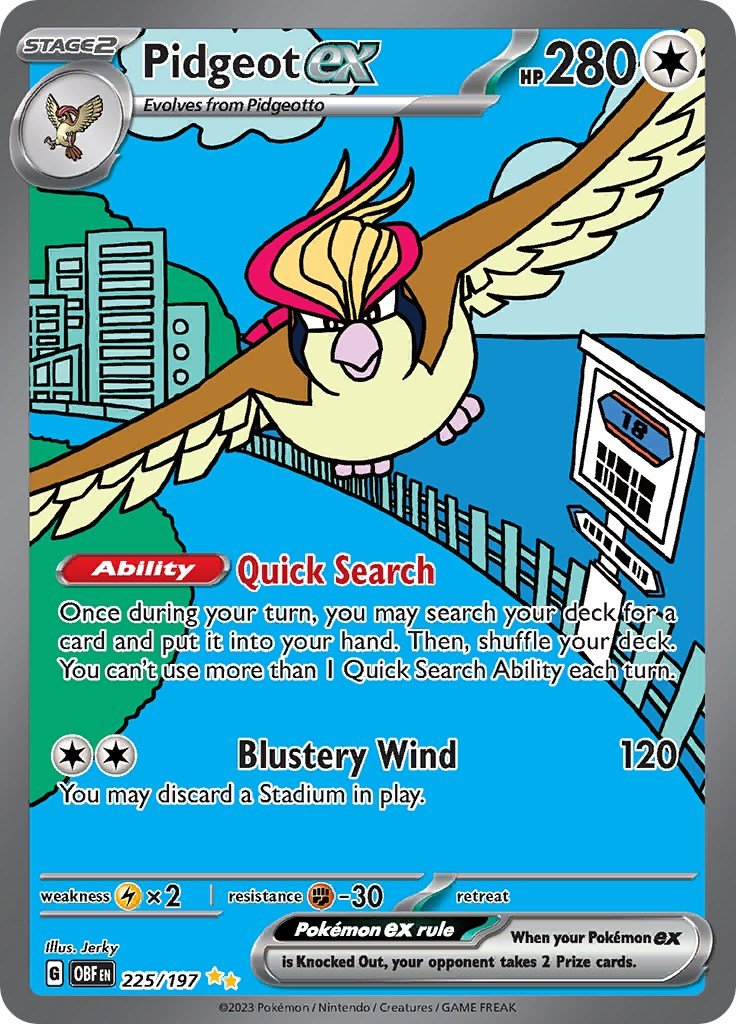 Pidgeot ex - 225/197 [OBF - 225/197] - Cartes Sportives Rive Sud