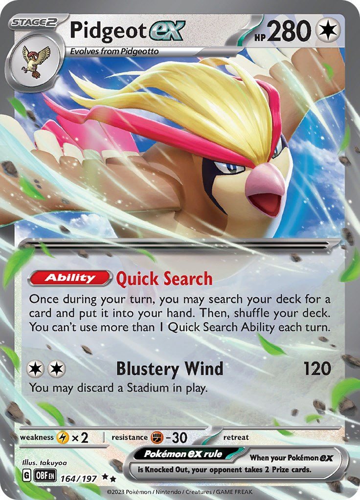 Pidgeot ex [OBF - 164/197] - Cartes Sportives Rive Sud