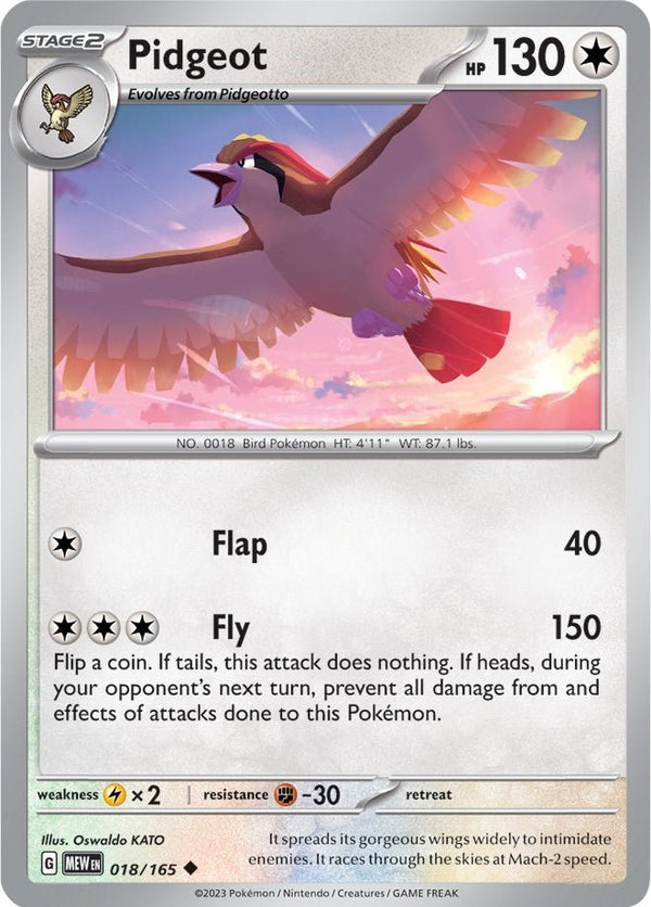 Pidgeot [MEW - 018/165] - Cartes Sportives Rive Sud