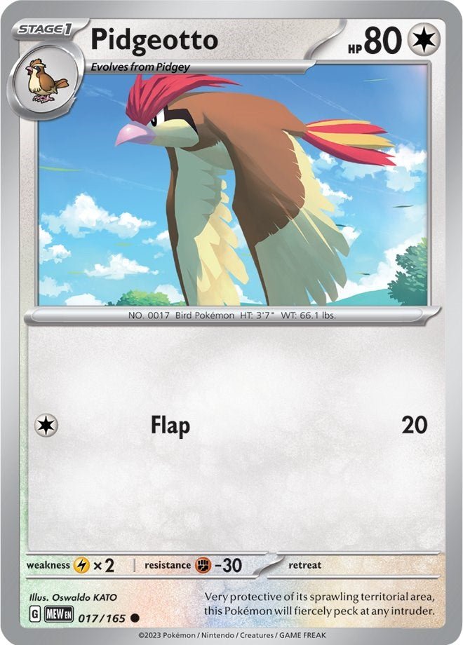 Pidgeotto [MEW - 017/165] - Cartes Sportives Rive Sud