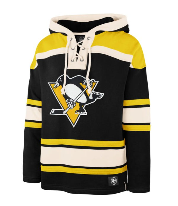 Pittsburgh Penguins 47Brand Fleece Lacer Shirt Black - Cartes Sportives Rive Sud