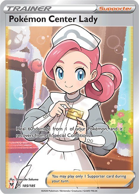 Pokemon Center Lady (Full Art) [SWSH04 - 185/185] - Cartes Sportives Rive Sud