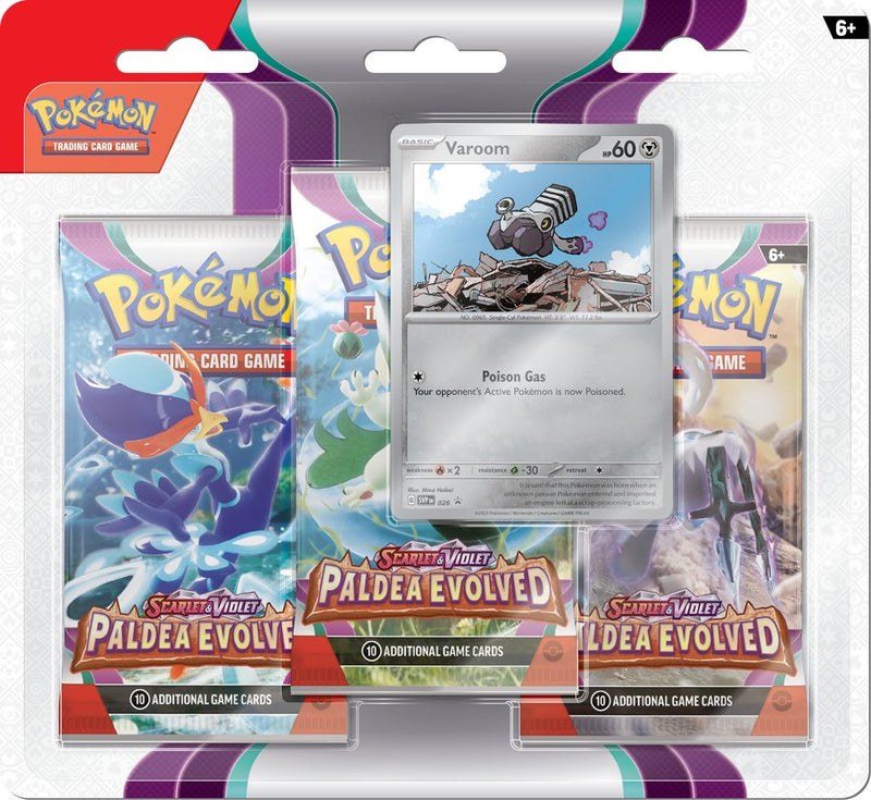 Pokemon Scarlet and Violet 2 Paldea Evolved With 3 Pack Blister - Cartes Sportives Rive Sud