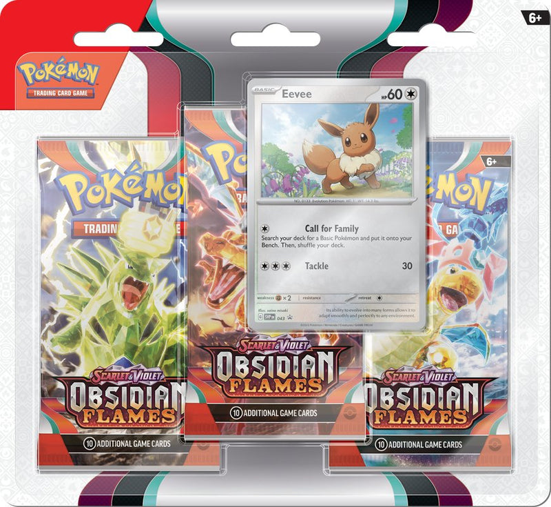 Pokemon SV3 Obsidian Flames 3 Pack Blister - Cartes Sportives Rive Sud