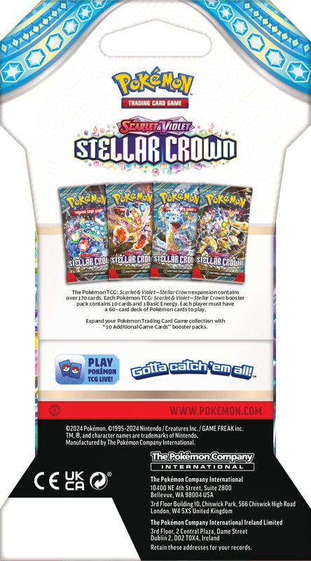 Pokemon SV7 Stellar Crown Sleeved Pack (Pre - Order) - Cartes Sportives Rive Sud