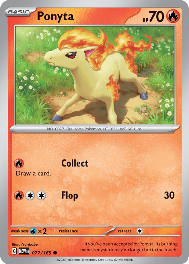 Ponyta [MEW - 077/165] - Cartes Sportives Rive Sud