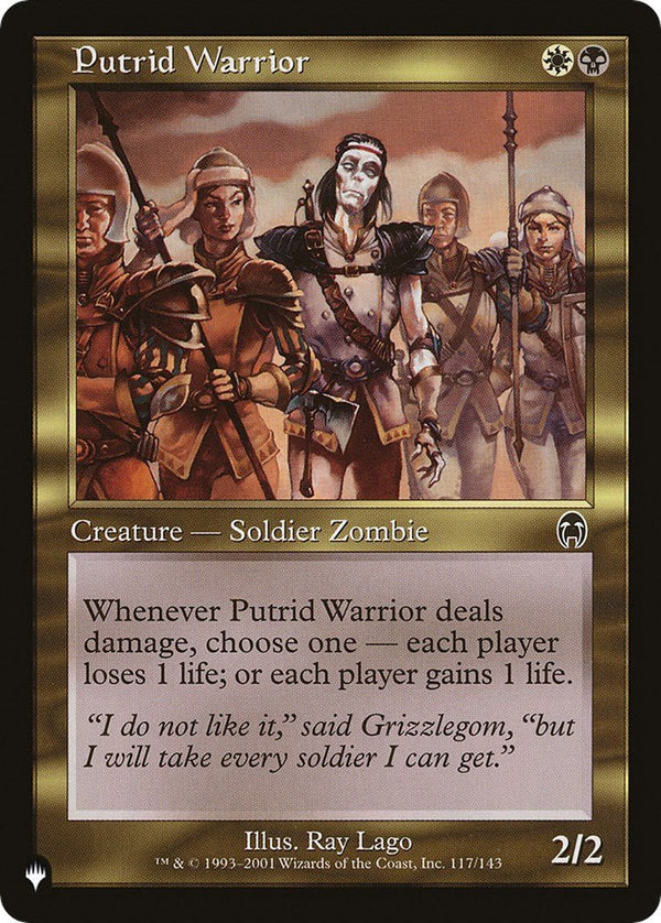 Putrid Warrior [LIST - 117/143] - Cartes Sportives Rive Sud