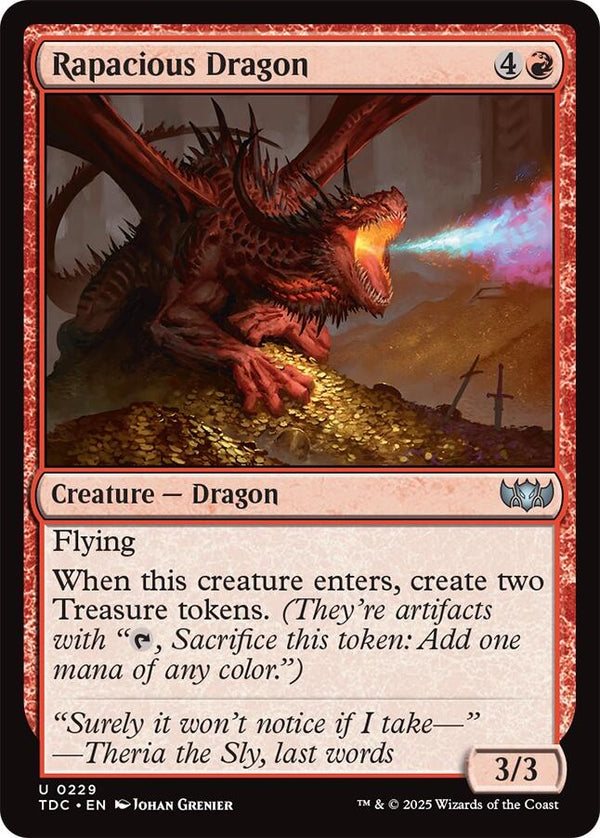 Rapacious Dragon [TDC - 229] - Cartes Sportives Rive Sud