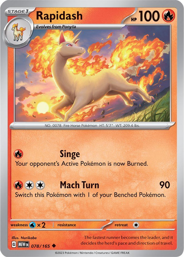 Rapidash [MEW - 078/165] - Cartes Sportives Rive Sud