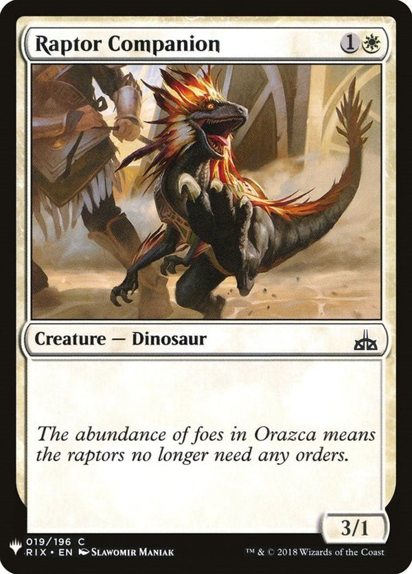 Raptor Companion [LIST - 19] - Cartes Sportives Rive Sud
