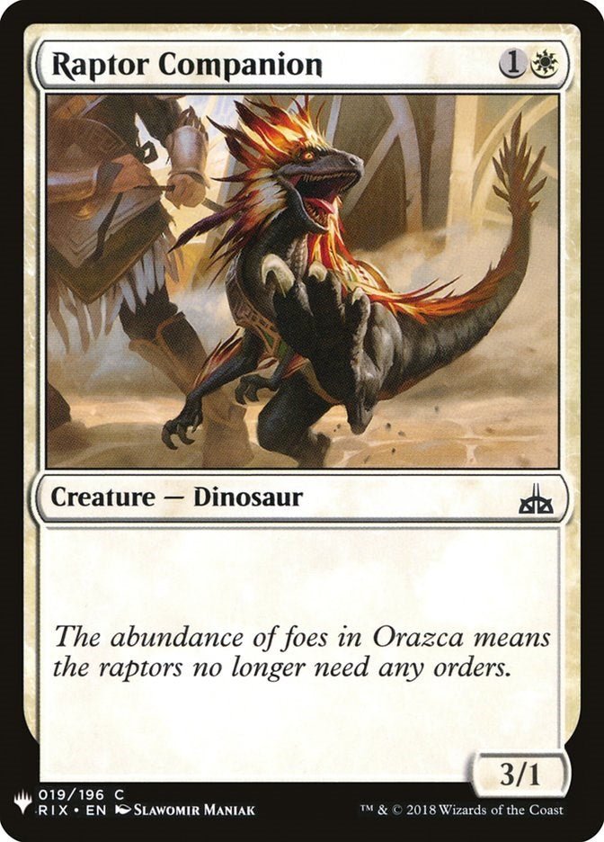 Raptor Companion [LIST - 19] - Cartes Sportives Rive Sud