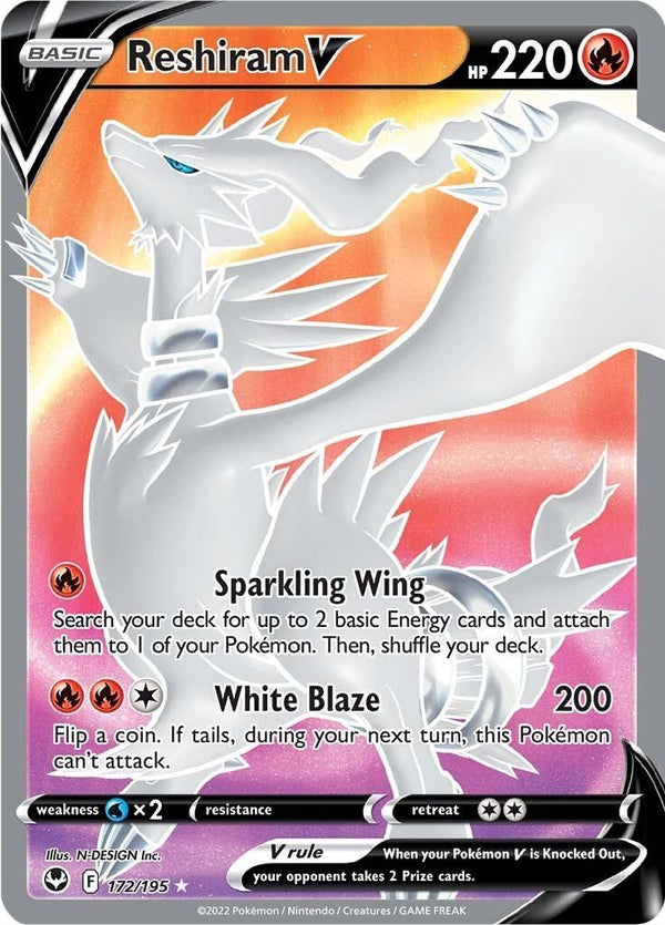 Reshiram V (Full Art) [SWSH12 - 172/195] - Cartes Sportives Rive Sud
