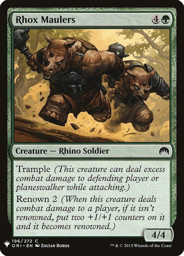 Rhox Maulers [LIST - 196] - Cartes Sportives Rive Sud