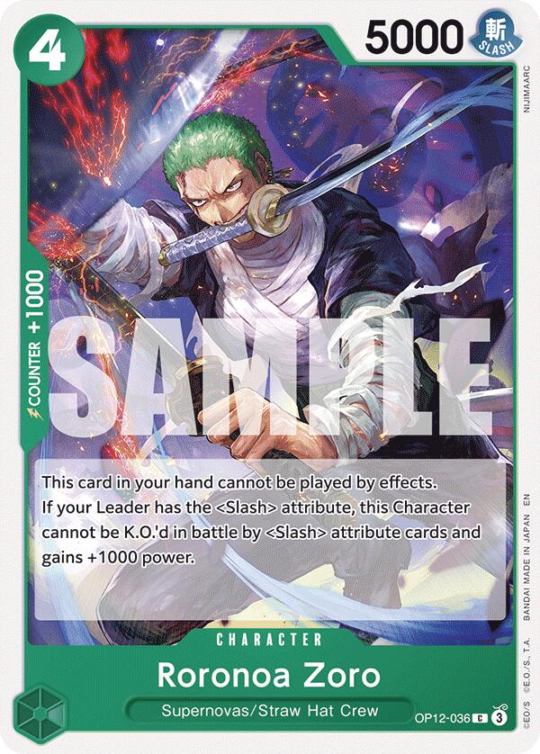 Roronoa Zoro (036) [OP12 - OP12 - 036] - Cartes Sportives Rive Sud