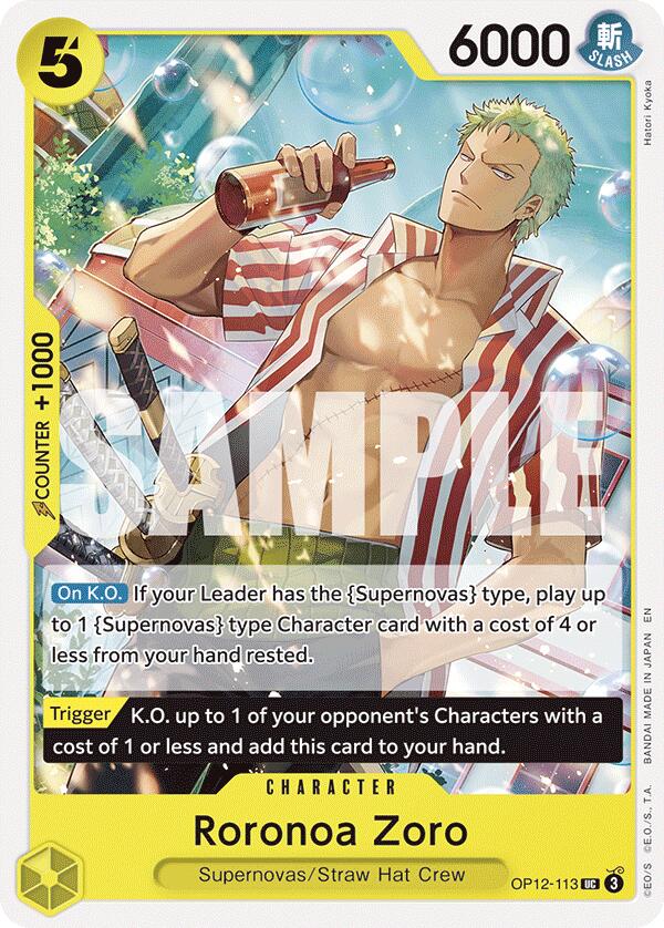 Roronoa Zoro (113) [OP12 - OP12 - 113] - Cartes Sportives Rive Sud