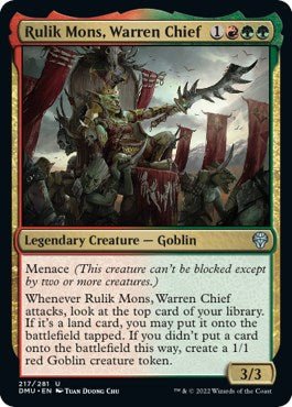 Rulik Mons, Warren Chief [DMU - 217] - Cartes Sportives Rive Sud