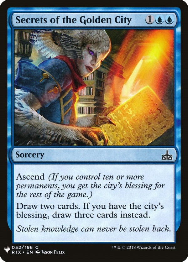 Secrets of the Golden City [LIST - 52] - Cartes Sportives Rive Sud