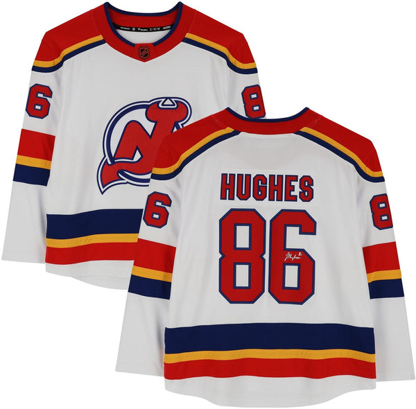 Signed Jack Hughes New Jersey Devils Jersey Fanatics Authentic - Cartes Sportives Rive Sud