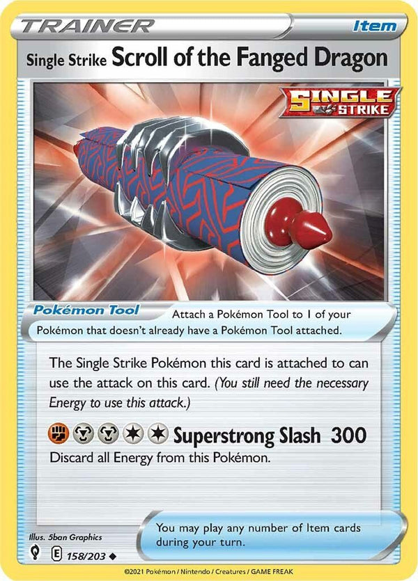 Single Strike Scroll of the Fanged Dragon [SWSH07 - 158/203] - Cartes Sportives Rive Sud