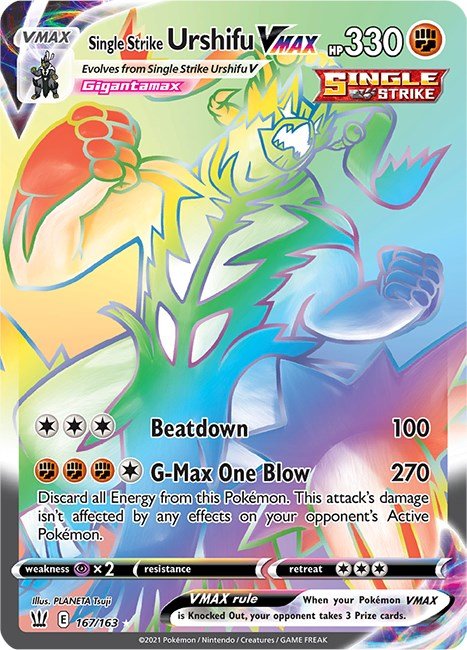 Single Strike Urshifu VMAX (Secret) [SWSH05 - 167/163] - Cartes Sportives Rive Sud